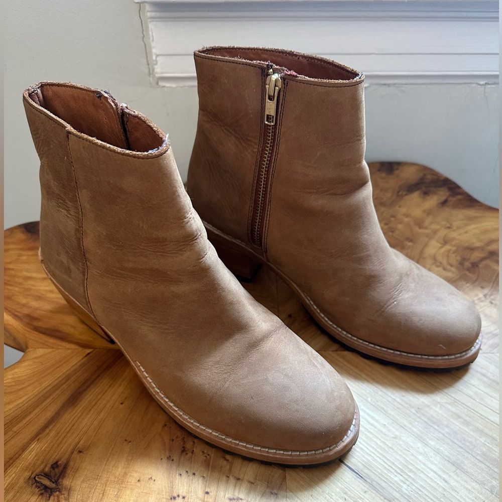 Patina Leather Ankle Boots